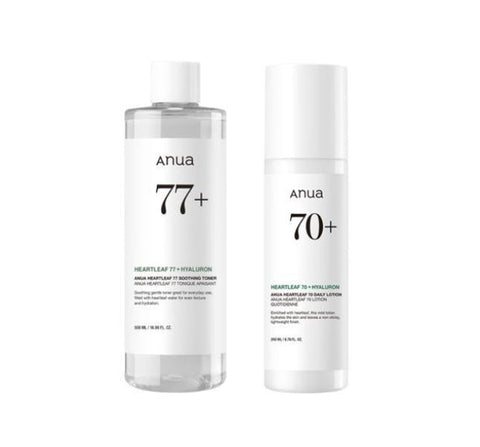 Anua Heartleaf 77 Soothing Toner 350ml + Heartleaf 70 Daily Relief Lotion 200ml from Korea by Anua