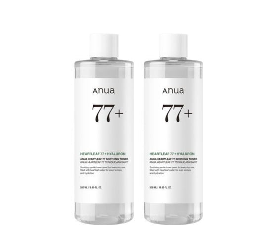 2 X Anua Heartleaf 77 Soothing Toner 500ml from Korea
