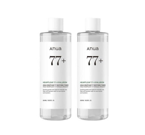 2 X Anua Heartleaf 77 Soothing Toner 500ml from Korea
