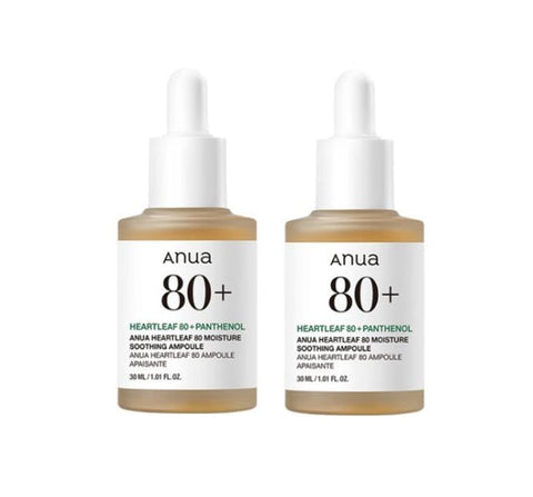 2 X Anua Heartleaf 80 Moisture Soothing Ampoule 30ml from Korea