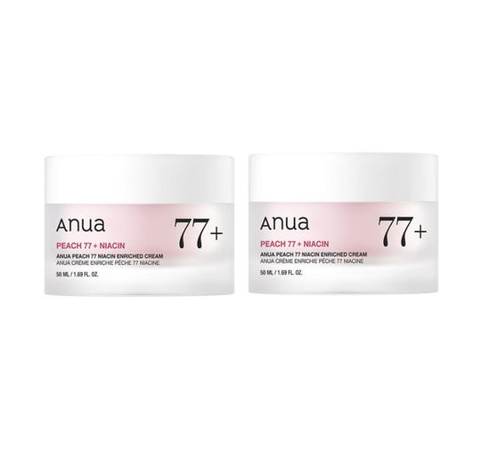 2 X Anua Peach 77 Niacin Enriched Cream 50ml from Korea