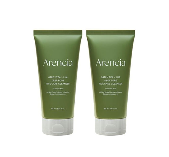 2 X Arencia Green Tea LHA Deep Pore Rice Cake Cleanser 150g from Korea