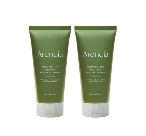 2 X Arencia Green Tea LHA Deep Pore Rice Cake Cleanser 150g from Korea