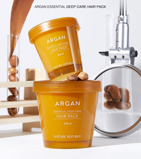 2 X NATURE REPUBLIC Argan Essential Deep Care Hair Pack 470mll from Korea