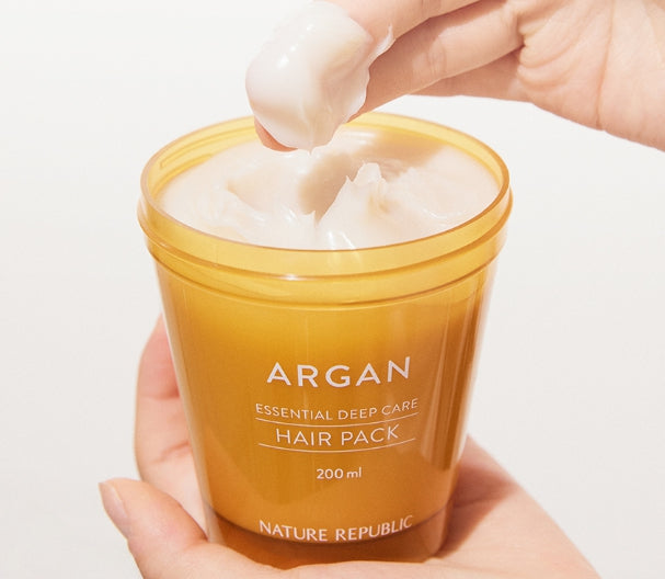 2 X NATURE REPUBLIC Argan Essential Deep Care Hair Pack 200mll from Korea