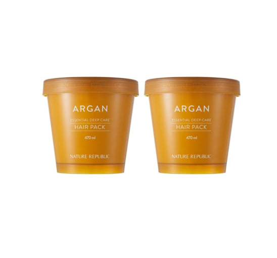 2 X NATURE REPUBLIC Argan Essential Deep Care Hair Pack 470mll from Korea