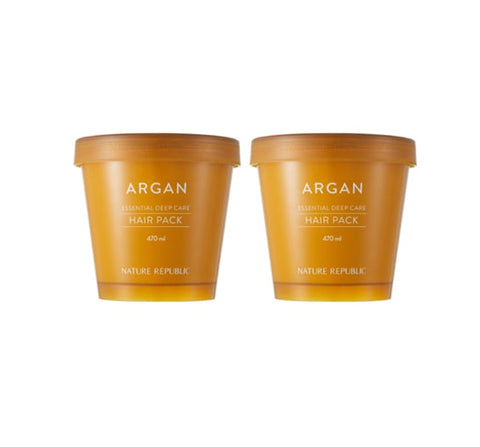 2 X NATURE REPUBLIC Argan Essential Deep Care Hair Pack 470mll from Korea