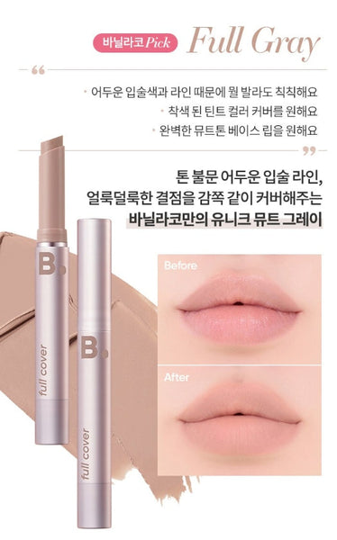 2 x BANILA CO Cover Lip Base 1g, 6 Colours from Korea