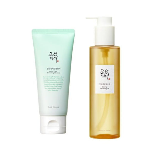 Beauty of Joseon Ginseng Cleansing Oil 210m + Green Plum Refreshing Cleanser 100ml from Korea