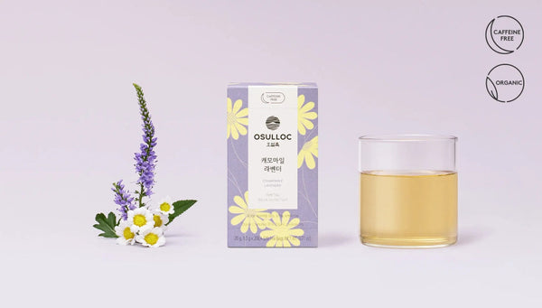 3 x [CAFFEINE FREE] Osulloc Chamomile Lavender Tea (20 Tea Bags), Caffeine‑Free, Herbal Tea, Natural Jasmine Flavor  from Korea