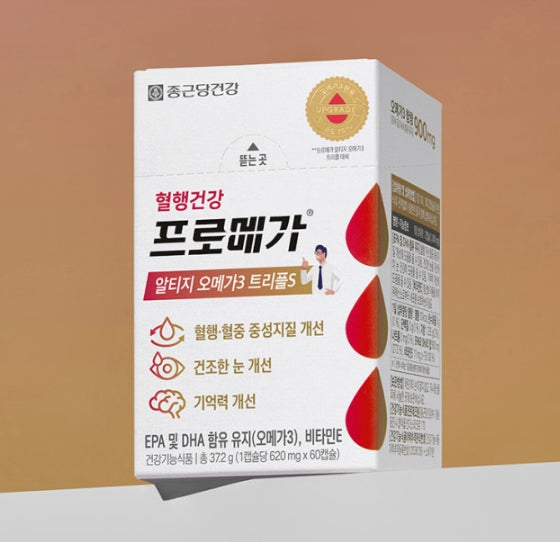 CHONGKUNDANG Healthcare Promega rTG Omega3 TripleS, 60 Capsules from Korea