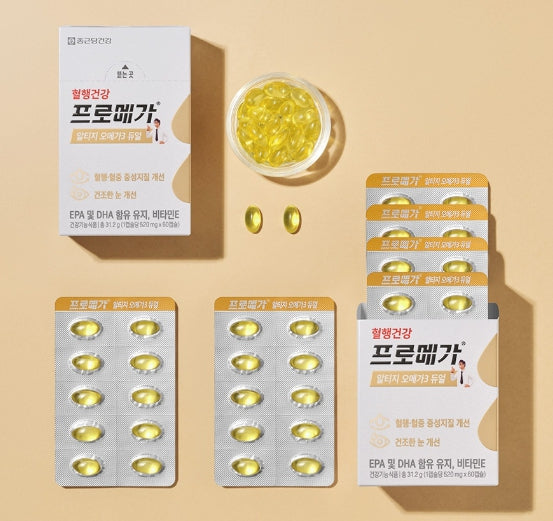 2 x CHONGKUNDANG Healthcare Promega rTG Omega 3 Dual, 60 Capsules from Korea
