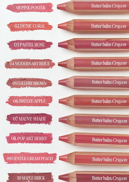 CLIO Butter Balm Crayon 3.9g, Creamy Matte 10 Colour Options from Korea