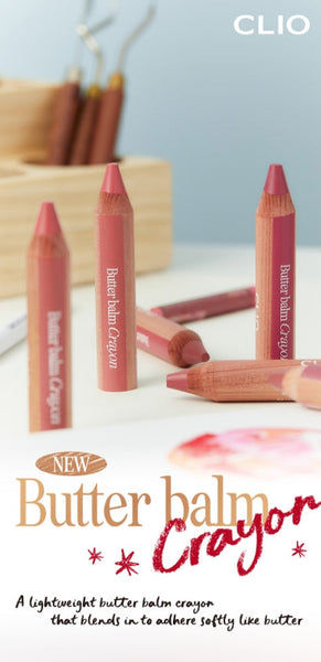 CLIO Butter Balm Crayon 3.9g, Light Matte 5 Colour Options from Korea