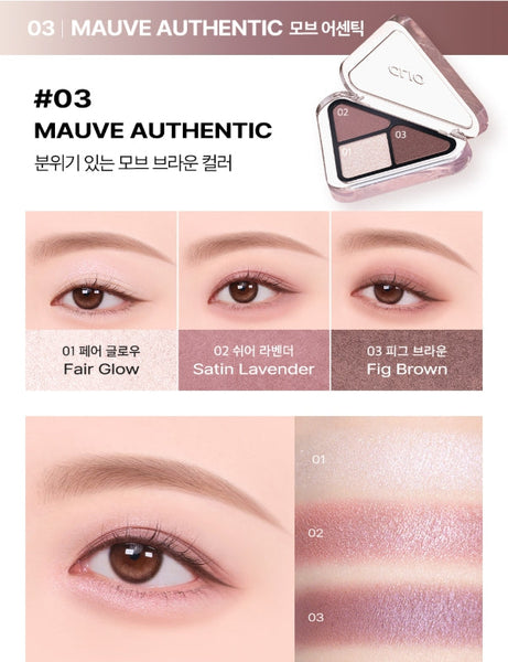 2 x CLIO Essential Shadow Tap, 3-Colour Eyeshadow Palette, 5 Options from Korea