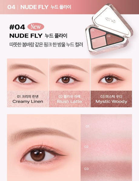 2 x CLIO Essential Shadow Tap, 3-Colour Eyeshadow Palette, 5 Options from Korea