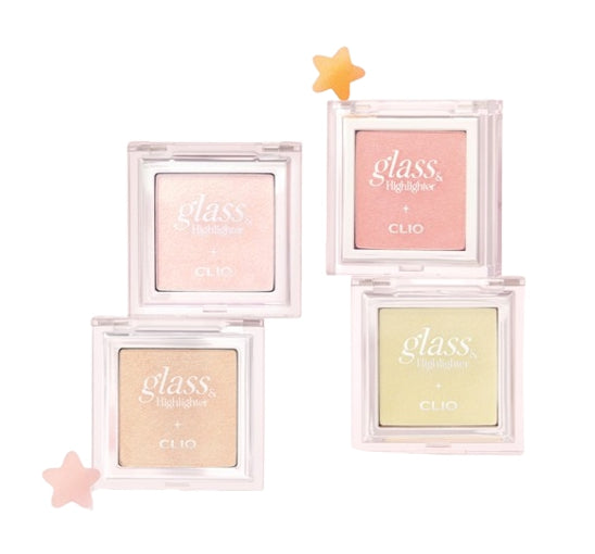 2 x CLIO Glass & Highlighter 5g, 4 Colour Options from Korea