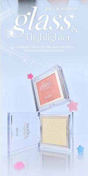 CLIO Glass & Highlighter 5g, 4 Colour Options from Korea