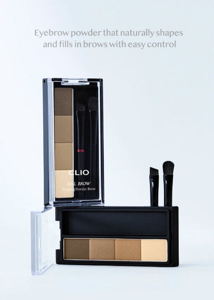 CLIO Kill Brow Shaping Powder Brow, 4-Colour Palette, 2 Options from Korea