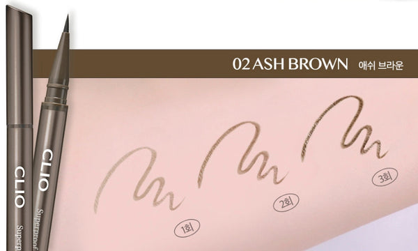2 x CLIO Superroof Brush Liner Kill Ash 1g, 2 Colour Options from Korea