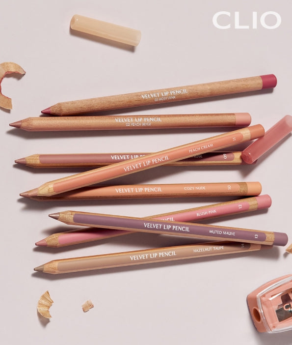 CLIO Velvet Lip Pencil 1.45g, 7 Colour Options from Korea