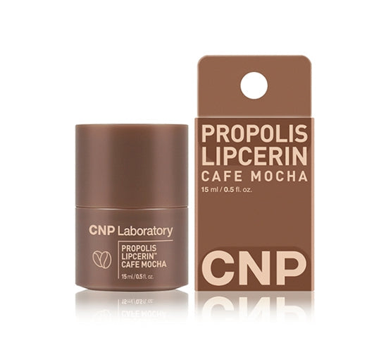 CNP Laboratory Propolis Lipcerin Cafe Mocha with packaging on a white background