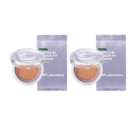 2 x CNP Laboratory PDRN Ampule In Tension Fit Cushion Set (Main + Refill) #23 Natural Beige SPF50 PA+++ from Korea