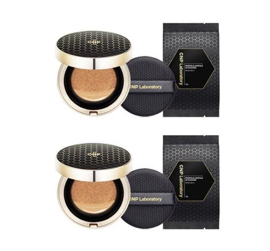 2 x CNP Laboratory Propolis Ampule in Cushion #23 Natural Beige (Main+Refill) SPF50+ PA+++ from Korea