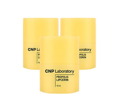 Three yellow containers labeled 'CNP Laboratory Propolis Lifterin' on a white background.