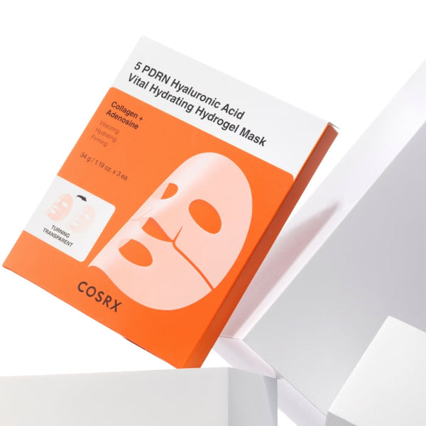 2 x COSRX 5 PDRN Hyaluronic Acid Vital Hydrating Hydrogel Mask (3 Sheets) from Korea