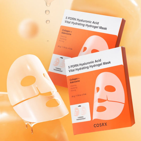 2 x COSRX 5 PDRN Hyaluronic Acid Vital Hydrating Hydrogel Mask (3 Sheets) from Korea