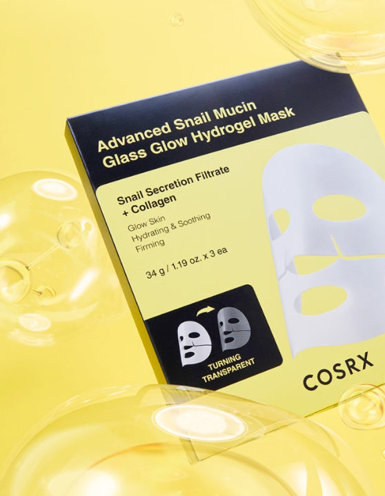 COSRX Advanced Snail Mucin Glass Glow Hydrogel Mask (3 Sheets) from Korea by COSRX
