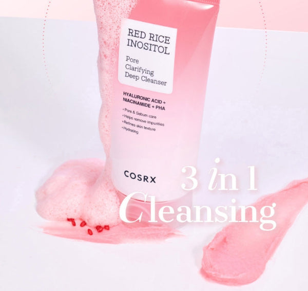 2 x COSRX RED RICE INOSITOL Pore Clarifying Deep Cleanser 150ml from Korea