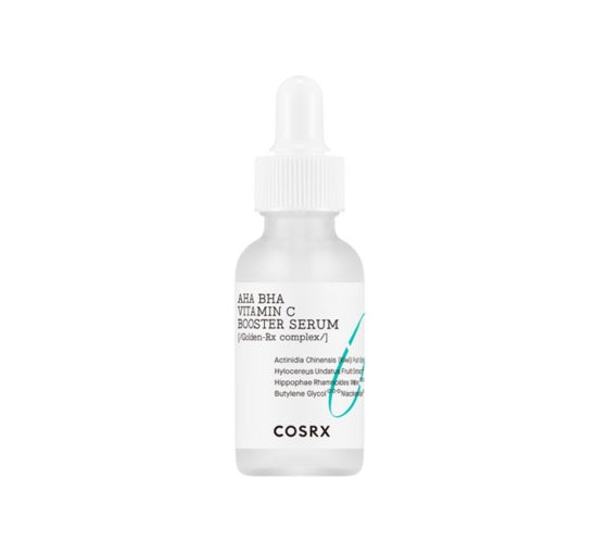 Cosrx serum bottle with dropper on a white background