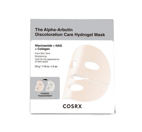 COSRX The Alpha-Arbutin Discoloration Care Hydrogel Mask (3 Sheets) from Korea