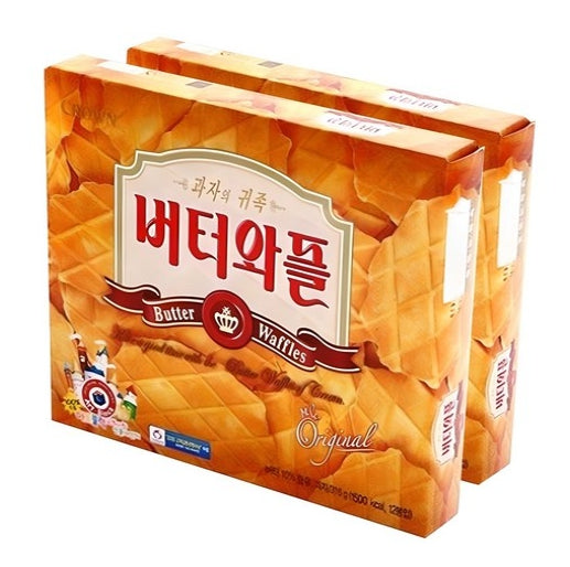 2 x Crown Butter Waffle Korean Snack (24 Packs Total) from Korea
