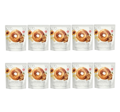 10 x DELIGHT PROJECT Cheese & Peach Protein Bagel Chips 55g from Korea