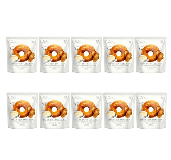 10 x DELIGHT PROJECT Cream Soup Bagel Chip 55g from Korea