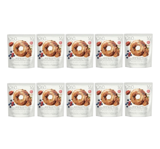 10 x DELIGHT PROJECT Berry & Cherry Protein Bagel Chips 55g from Korea