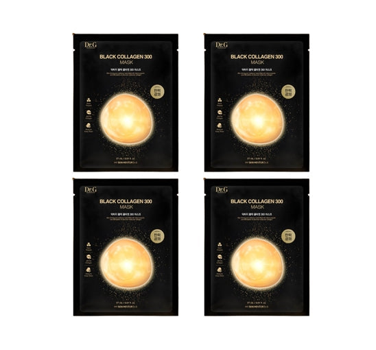 4 x Dr.G Black Collagen 300 Mask 27g from Korea