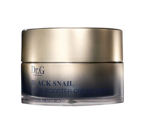 Jar of Dr.G Black Snail Skin Booster Cream Mask on a white background