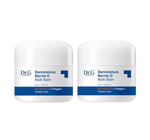 Two jars of Dr.G Dermmoisture Barrier D Multi Balm on a white background