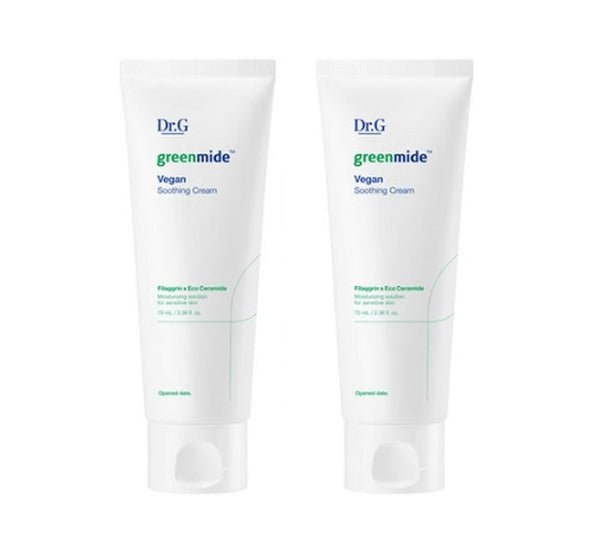 2 x Dr.G Greenmide Vegan Soothing Cream 70ml from Korea