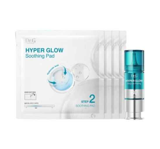 Dr.G Hyper Glow Soothing Pad packaging with a serum bottle on a white background