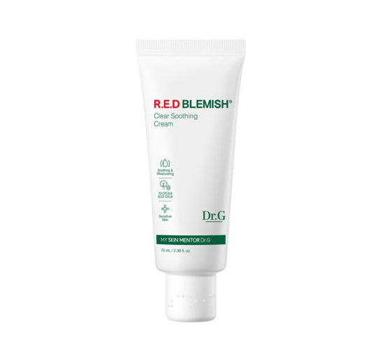 Dr.G Red Blemish Clear Soothing Cream tube on a white background