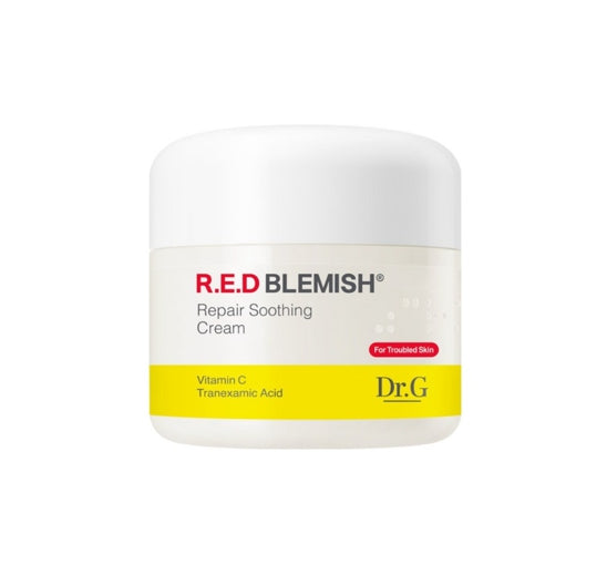 Dr.G R.E.D Blemish Repair Soothing Cream jar on a white background