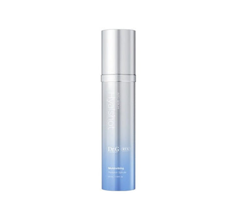 Skincare bottle with silver cap and blue body on a white background