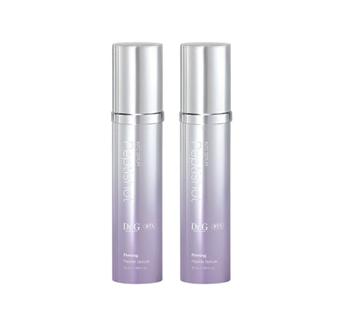 Two silver and purple skincare bottles on a white background