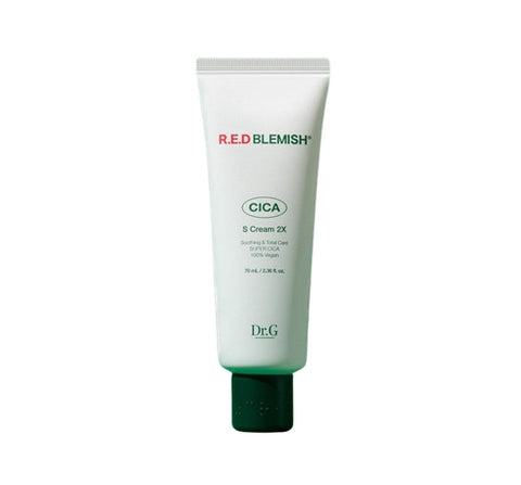 Tube of R.E.D Blemish Cica S Cream 2X by Dr.G on a white background
