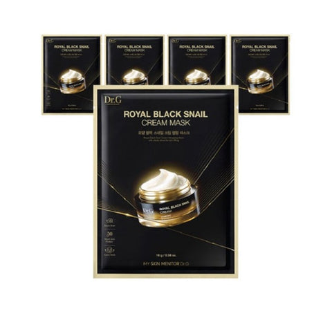 Royal Black Snail Cream Mask packaging with gold accents on a white background